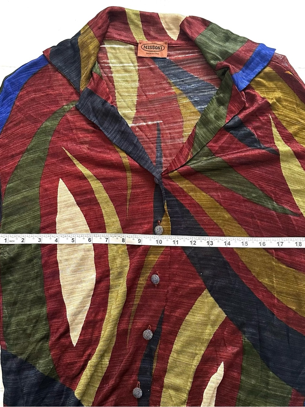 Vintage Missoni orange label Multicolor Abstract Knit Cardigan Jacket - Picture 7 of 9